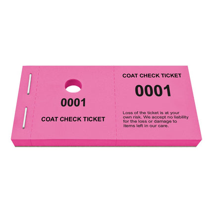 Coat check tickets - 1000 pcs