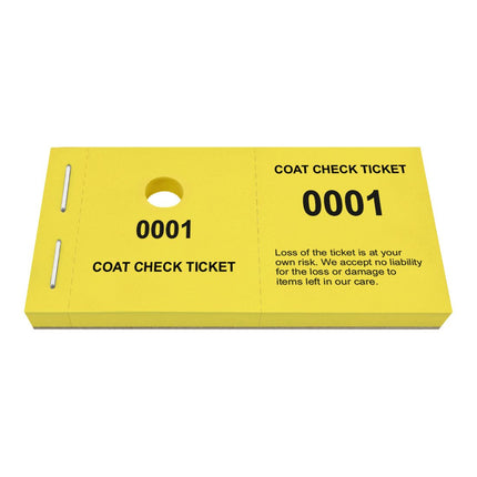 Coat check tickets - 1000 pcs