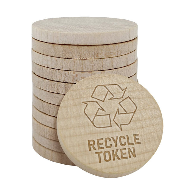Recycle wooden tokens Ø29mm – 100 pcs