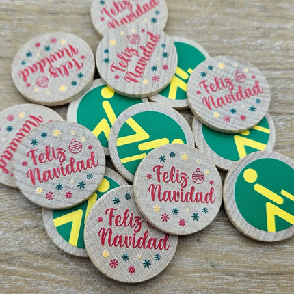 Custom printed wooden tokens Ø29mm – 100 pcs