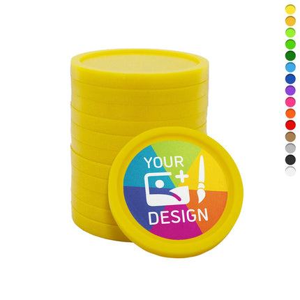 Custom printed plastic tokens Ø23mm – 1000 pcs