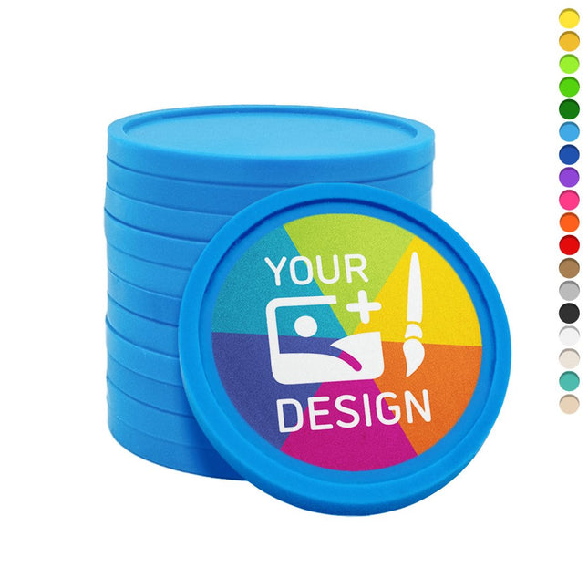 Custom printed plastic tokens Ø29mm – 100 pcs