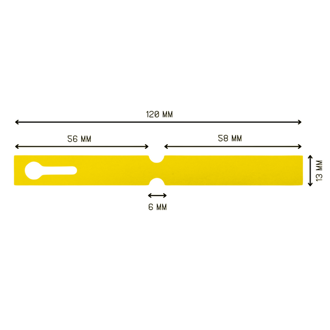Loop-lock labels yellow PVC 120x13mm