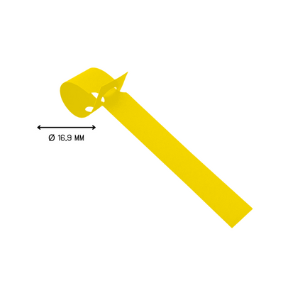 Loop lock labels yellow PVC 120x13mm