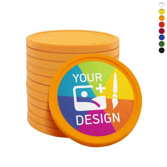 Custom biodegradable tokens Ø29mm – 100 pcs