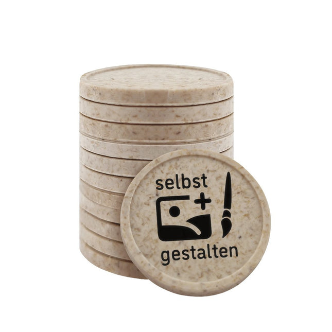 Wertmarken Chips selbst gestalten Ø23mm Holzfaser - 100 Stück