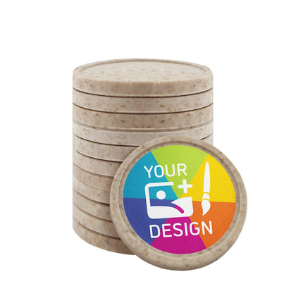 Custom printed wood fiber token Ø29mm - 100 pcs