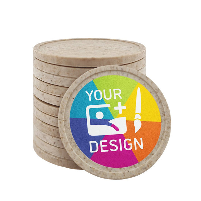 Custom printed wood fiber token Ø29mm - 100 pcs
