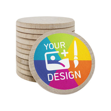 Custom printed wooden tokens Ø37mm – 100 pcs