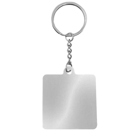 Blank stainless steel square keychain - 1 pc