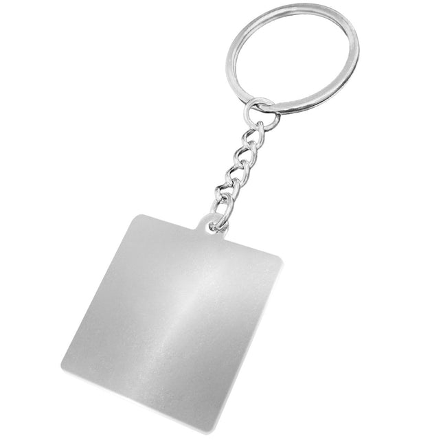 Blank stainless steel square keychain - 1 pc