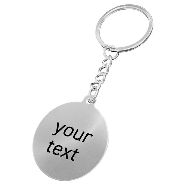 Stainless steel keychain with text - 1 pc
