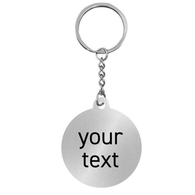 Stainless steel keychain with text - 1 pc