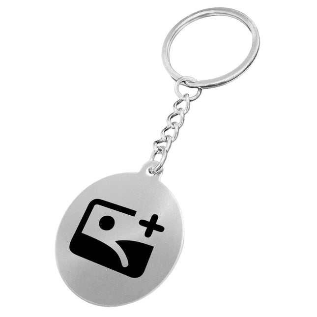 Stainless steel key tag with logo - 1 pc