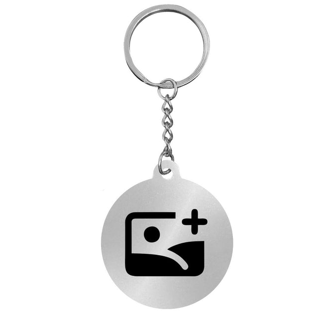 Stainless steel key tag with logo - 1 pc