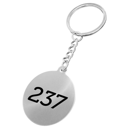 Stainless steel key tag with number - 1 pc