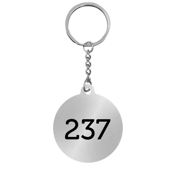 Stainless steel key tag with number - 1 pc