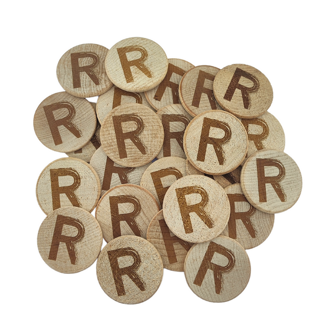 Custom embossed wooden tokens Ø37mm – 50 pcs