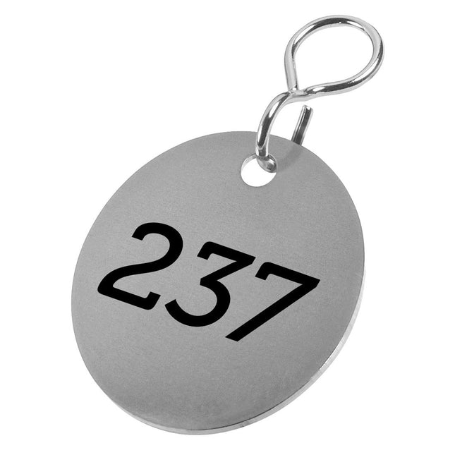 Stainless steel key tags with number - 1 pc