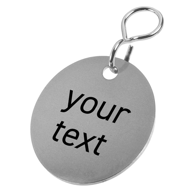 Stainless steel key tags with text - 1 pc