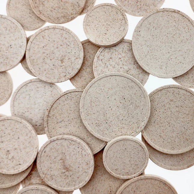 Blank wood fiber token Ø35mm - 100 pcs