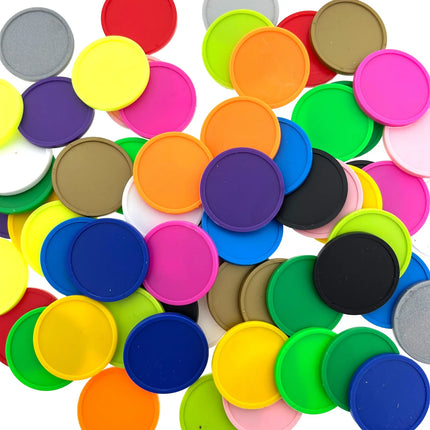 Blank plastic tokens Ø29mm – 100 pcs