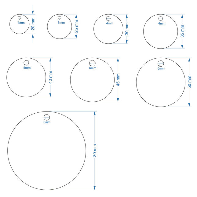 Stainless steel key tags with number - 1 pc
