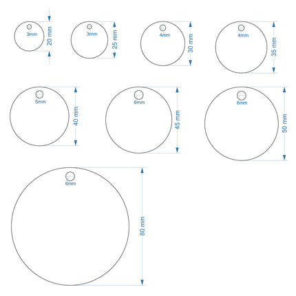 Blank stainless steel key tags - 1 pc