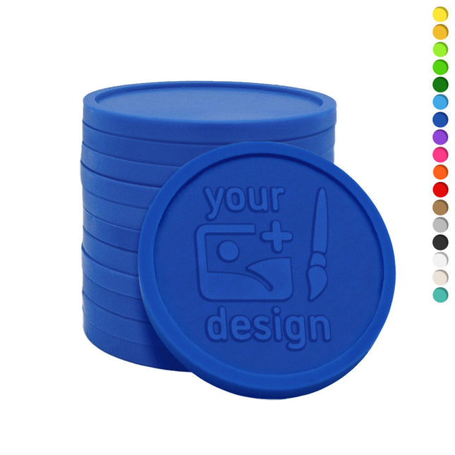 Custom embossed plastic tokens Ø29mm – 1000 pcs
