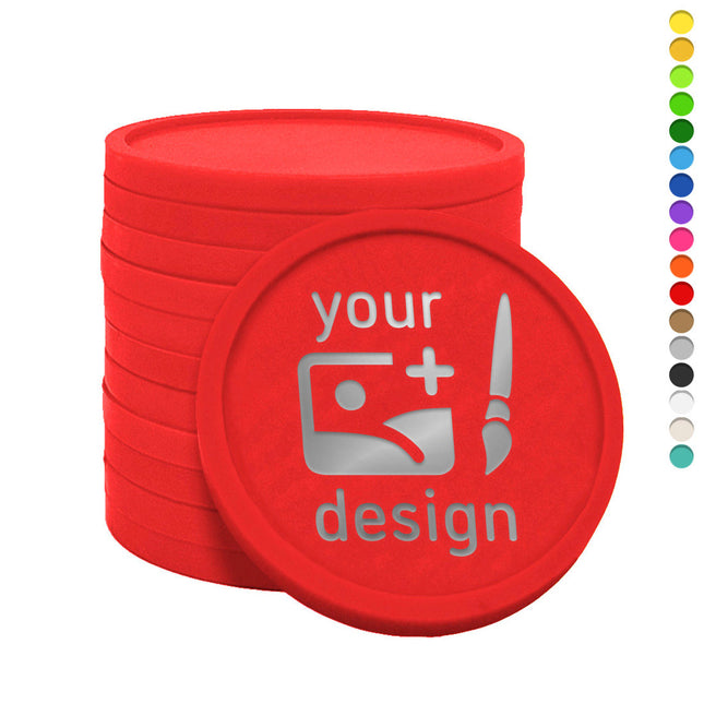 Custom foil print plastic tokens Ø35mm - 1000 pcs