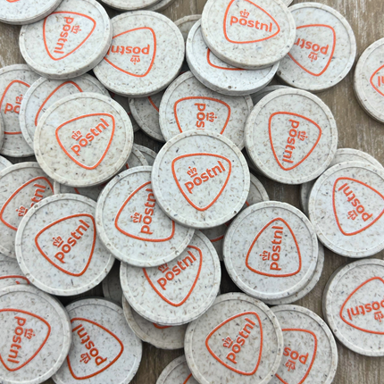 Blank wood fiber token Ø23mm - 100 pcs