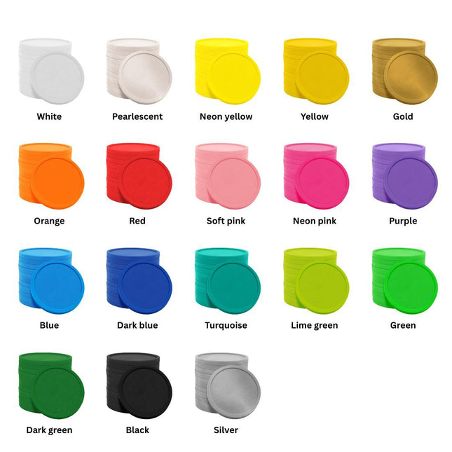 Custom embossed plastic tokens Ø29mm – 1000 pcs