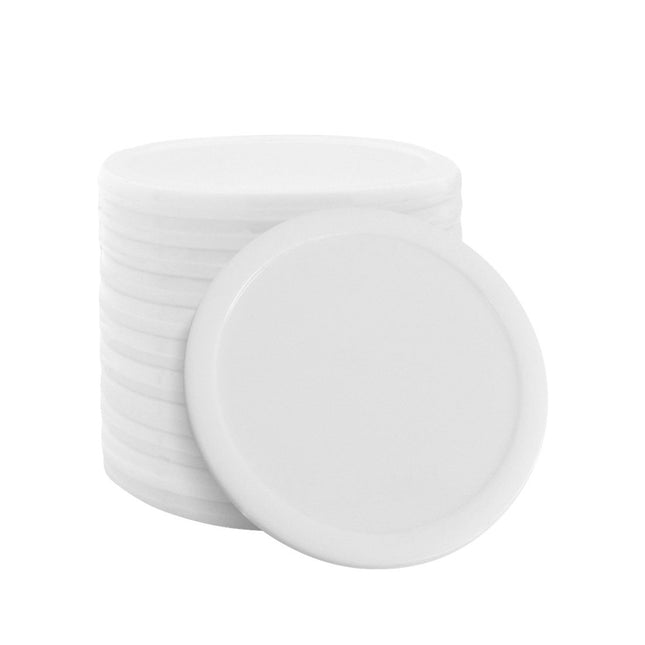 Blank plastic tokens Ø28mm white - 100 pcs