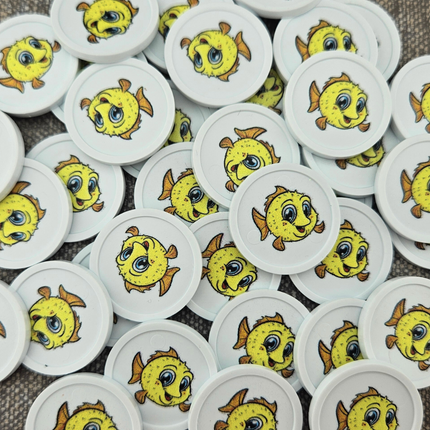 Custom printed plastic tokens Ø23mm – 100 pcs
