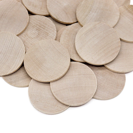 Blank wood token Ø37mm - 100 pcs