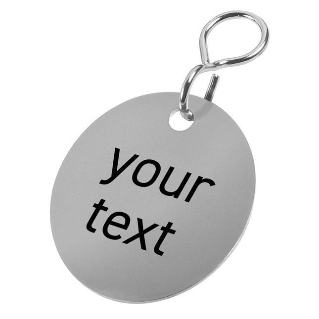 Stainless steel key tag with text - 1 pc