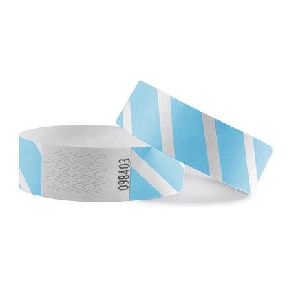 Color mix striped Tyvek wristbands - 100 pcs