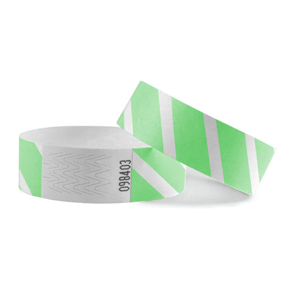 Color mix striped Tyvek wristbands - 100 pcs
