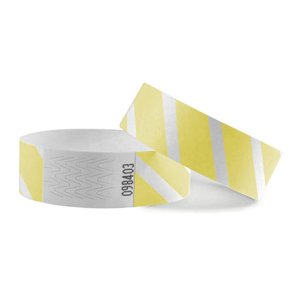 Color mix striped Tyvek wristbands - 100 pcs