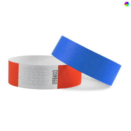 Color mix blank Tyvek wristbands - 100 pcs