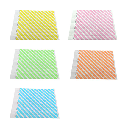 Striped Tyvek wristbands color mix - 100 pcs