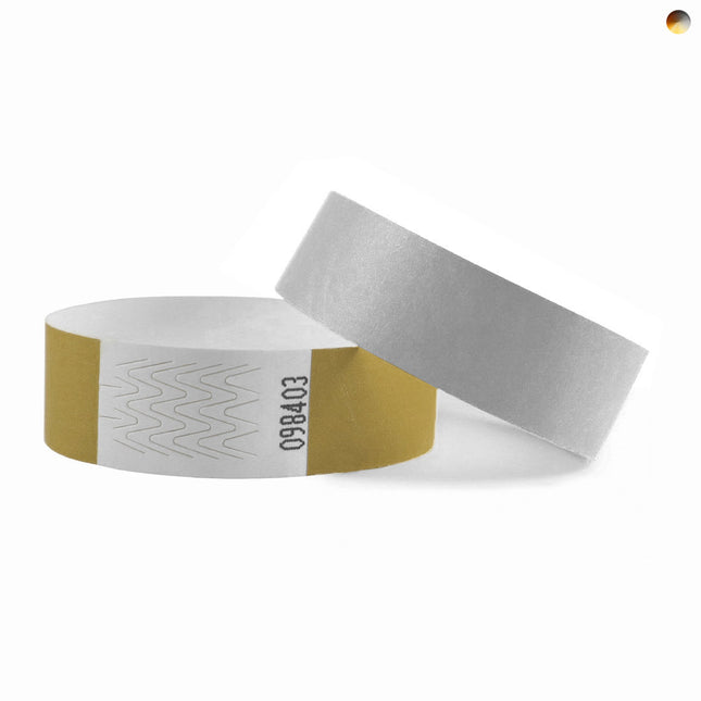 Metallic Tyvek wristbands color mix - 100 pcs