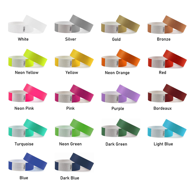 Personalized Tyvek wristbands - 1000 pcs