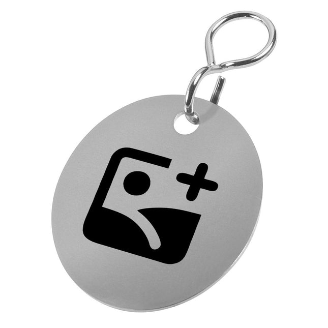 Stainless steel key tag with logo - 1 pc