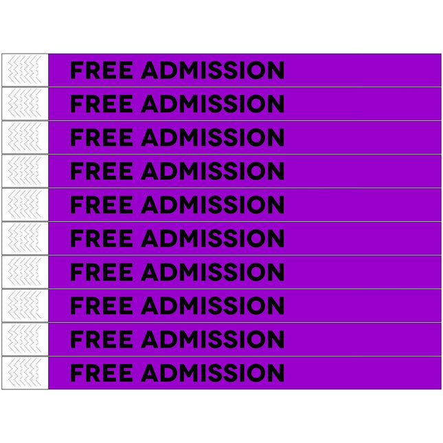 Free admission Tyrex wristbands - 100 pcs