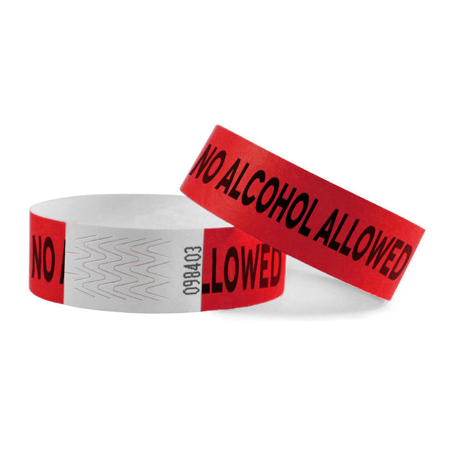 No alcohol allowed Tyrex wristbands - 100 pcs