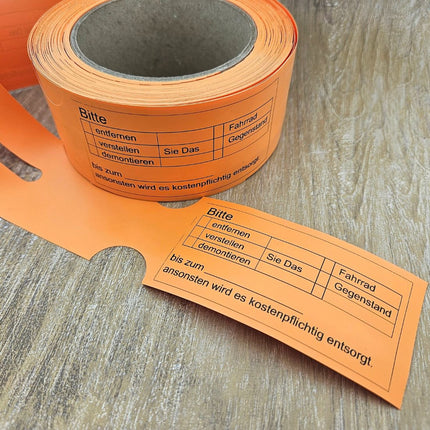 Custom loop lock labels HDPE 260x50mm