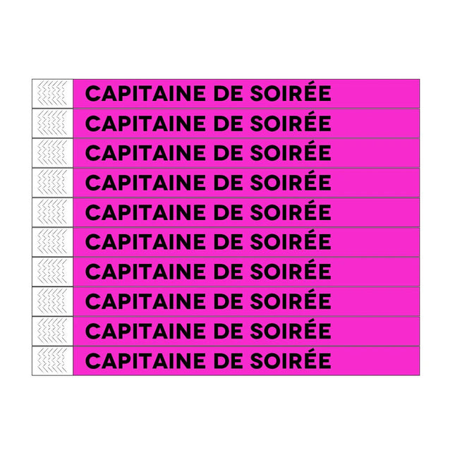 Capitaine de soirée Tyrex wristbands - 100 pcs