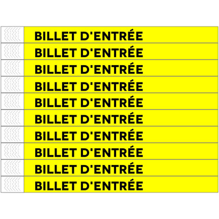 Billet d'entrée Tyrex wristbands - 100 pcs