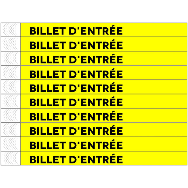 Billet d'entrée Tyrex wristbands - 100 pcs